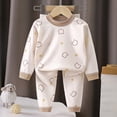 thumbnail image 2 of TOWED22 Toddler Long Sleeve Pajamas Soft Kids Fall Winter Pjs Pajamas 2 Piece Jammies 6-12 Months 12-24 Months 2t 3t 4t 5t 6t 7t 8t 9t Children(Khaki,5-6 Y), 2 of 9