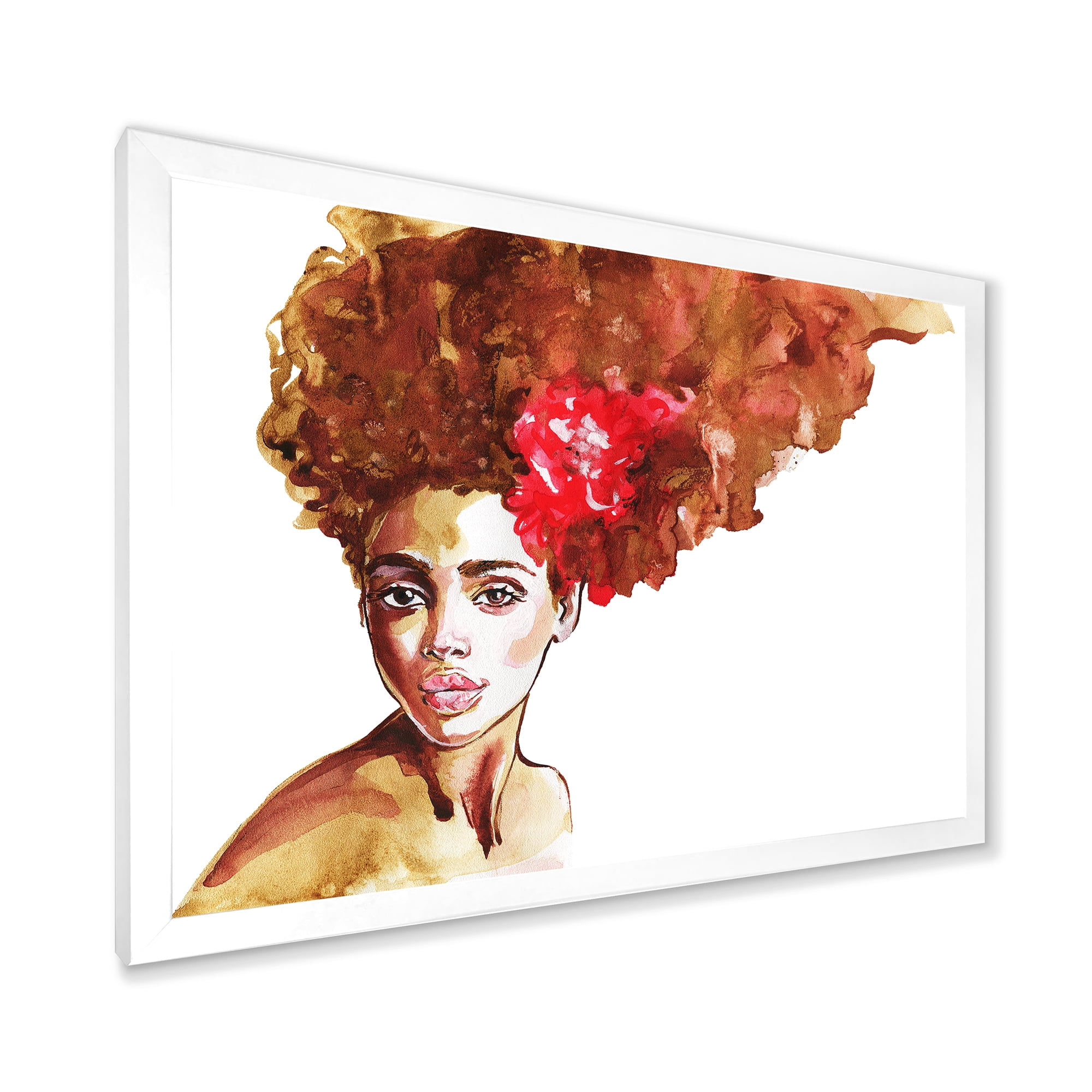 Designart 'Portrait of Young African American Woman II' Modern Framed Art Print