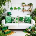 thumbnail image 4 of St. Patrick's Day Pillow Covers 18x18 Inch 4-Piece Set – Green Lucky Clover Design Spring Pillow Covers for Sofa, Couch & Home Holiday Decor(D), 4 of 6