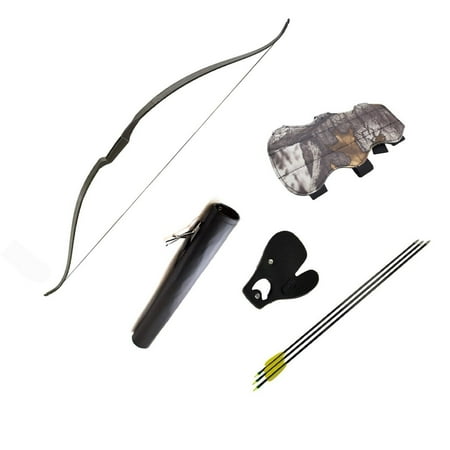 SAS 60 Snake Recurve Bow Package with Finger Tab Hip Quiver 6 x Arrows Case