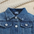 thumbnail image 5 of Toddler Baby Boy Girl Jacket Big Lil Sister/Brother Letter Embroidery Jean Long Sleeve Cardigan Button Denim Coat, 5 of 9