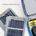 thumbnail image 5 of Wrapables Large Capacity 72 Slot Pencil Case for Colored Pencils, Stationery Pouch, Blue, 5 of 7
