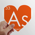 thumbnail image 1 of Chestry Elements Period Table Semetal Arsenic As Heart Vinyl Sticker Bicycle Bottle Decal, 1 of 3