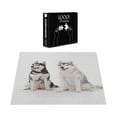 thumbnail image 4 of Ambesonne Alaskan Malamute Jigsaw Puzzle Durable Cardboard, Furry Doggies, 1000 pcs, Black Cream White, 4 of 6