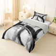 thumbnail image 2 of Homewish Swirl Circle Twin Comforter Sets,Aesthetic Geometric Bedding Set,Gray Black,Light Gray Reversible,2 Pieces,1 Comforter and 1 Pillowcase, 2 of 7