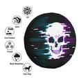 thumbnail image 6 of DouZhe Waterproof Spare Tire Cover, Cyberpunk Robot Skull Prints Adjustable Wheel Covers Fit for Jeep Trailer RV SUV Car, 17 inch, 6 of 7