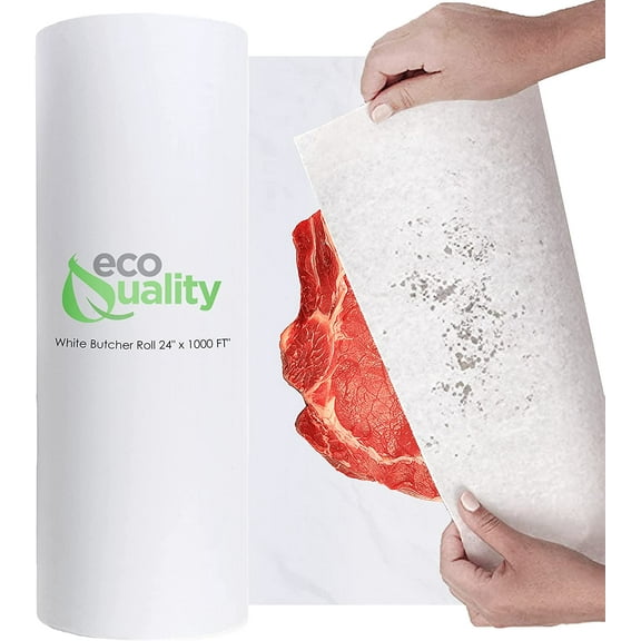 [3 Pack] EcoQuality Butcher Paper 24 in x 1000 ft - Roll for Butcher , Freezer Paper Great for Restaurants, Food Service, Butcher Paper, Meat Paper, Freezer Roll, Butcher Roll, MG24