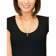 Time And Tru Gold Tone Cross Necklace