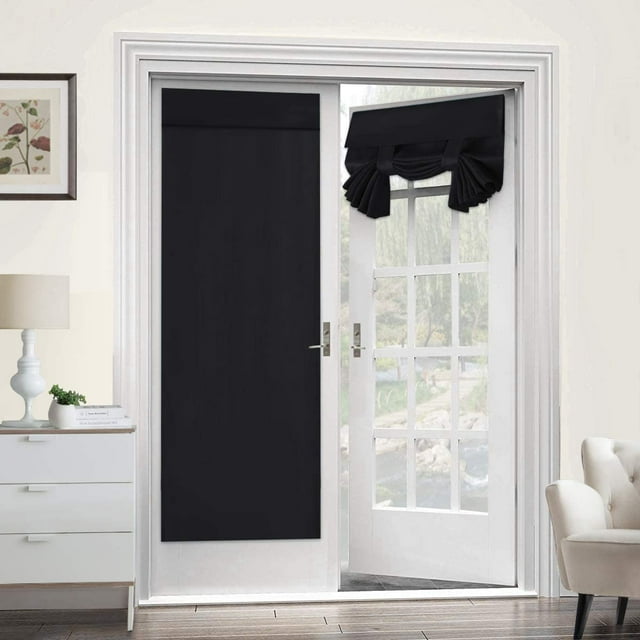 Cortina opaca para puertas francesas - Panel de cortina de vidrio opaco con aislamiento térmico para cortinas de puertas y ventanas, 26 x 68 pulgadas Ormromra WMZL-2039-1