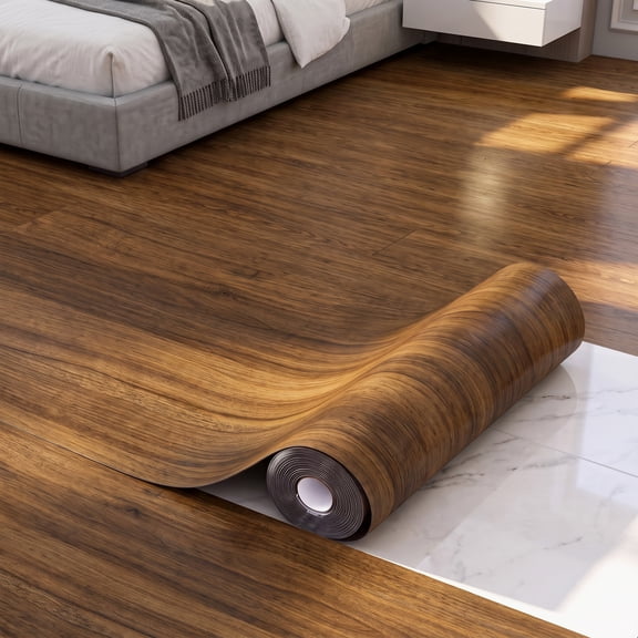 Coffee Wood Grain Contact Paper Wallpaper Self Adhesive Vinyl Decor, Peel And Stick Floor Sticker, Faux Wrap For Kitchen Cabinet Furniture Renovation, Wall Stickers Home Design, With Nano Tape