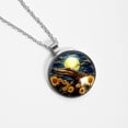 thumbnail image 4 of Crocodile Women's Circular Glass Design Pendant Necklace, 4 of 5