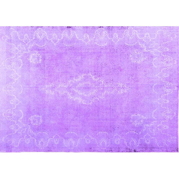 Ahgly Company Indoor Rectangle Abstract Purple Contemporary Area Rugs, 6' x 9'