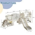 thumbnail image 2 of 11-in-1 Toddler Slide Set, Kids Slide for Toddlers 1-4, Toddler Playset with Basketball Hoop, Swing and Climber, Indoor Outdoor Playground, Beige, 2 of 7
