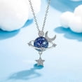 thumbnail image 3 of Collar con colgante de estrella, luna y cristal en plata 925 con sello para mujer., 3 of 5