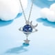 thumbnail image 3 of Collar con colgante de estrella, luna y cristal en plata 925 con sello para mujer., 3 of 5