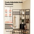 thumbnail image 3 of VEVOR Corner Hall Tree with Shoe Bench, 70.9 in Coat Rack with Hooks and Steel Frame, Freestanding Clothes Shoes Rack Storage Organizer with Anti-Tip Set, for Entrance, Closet, Office, Rustic Brown, 3 of 9