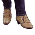 thumbnail image 3 of Kcodviy Bottes en Cuir pour Femmes Bout Rond Talon Bas Bottes pour Femmes Bout Rétro Lacet Bottes Rondes pour Femmes Largeur Grand Boucle Bottines Courtes Bottes Basses pour Femmes Talon Bas Bout Ouvert Bottes à Talon, 3 of 4