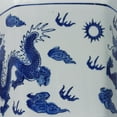 thumbnail image 6 of Oriental Furniture 10" Dragon Blue & White Porcelain Flower Pot, 6 of 6