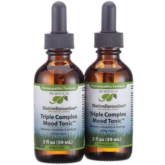 Native Remedies Triple Complex Mood Tonic Relieves Irritability and Feelings of the Blues, 2 Pack