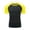 Yellow, variant on Mens Fashion Tops, Workout Shirts for Men, Color Panels Mens Short Sleeve Crew Neck Slim Style Stretchy Sporty Gym Workout Running Beach Soft Tops