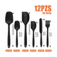 thumbnail image 2 of Set 12 Utensilios Silicona Cocina Palas Espátulas Repostería Malubero Negro, 2 of 5