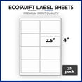 thumbnail image 2 of (200) 4 x 2.5 EcoSwift Laser/Ink Address Shipping Adhesive Labels 8 per sheet, 2 of 5