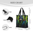 thumbnail image 3 of Zufioo Realistic Style Wolf Warrior Print Large Capacity Single Shoulder Convenient Bag, 19.6x15.7 Inch Zipper Shopping Bag Handbag, Suitable for Shopping, School and Work, 3 of 7