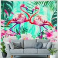 thumbnail image 4 of GOSMITH  Flamingo Tapestry Pink Flower Wall Hanging for Room Decor, Tropical Palm Leaves Stripes Wall Tapestries Painting, 4 of 6