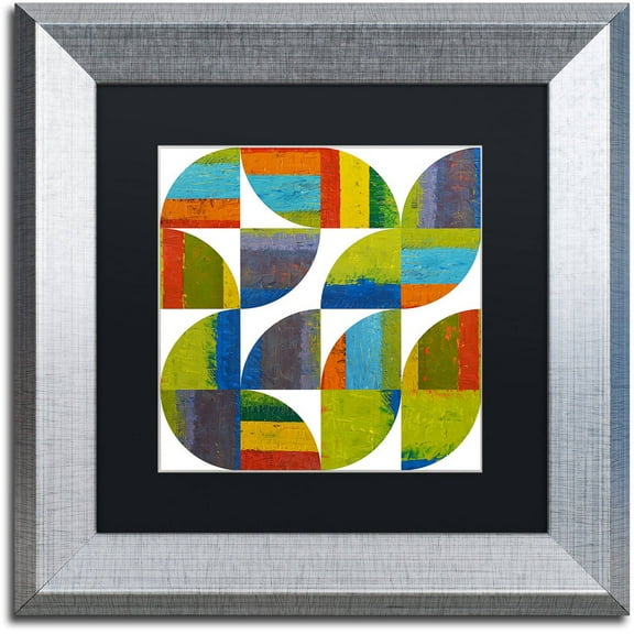 Trademark Fine Art "Quarter Rounds 6.0" Canvas Art by Michelle Calkins, Black Matte, Silver Frame