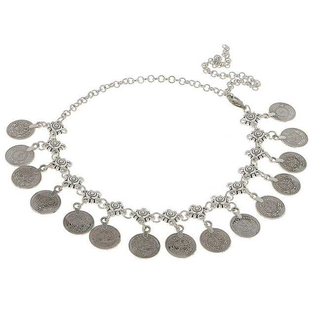 Accesorios para el cabello con cadena para cabeza con monedas bohemias, diadema el cabello, con , joyería para el cabello Zulema Cadena de cabeza de plata