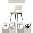 thumbnail image 4 of Hassch Minimalist Upholstered Dining Chairs 2 Pack, White Faux Leather Accent Side Chairs with Sturdy Black Metal Frame, for Kitchen, Living/Dining Room, 4 of 8