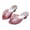 Pink, variant on WOYY Girls Rhinestone Bow High-Heeled Slippers Leather Party Dress Shoes Sandals
