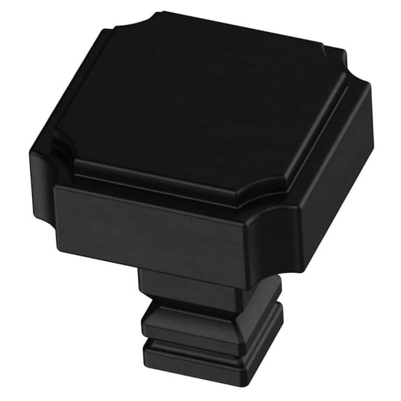 Liberty Hardware P38476c-Cp Notched 1-1/8" Square Cabinet Knob - Black