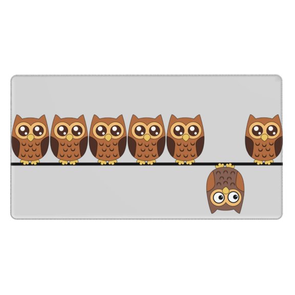 Extra Large Mouse Pad, Cartoon Owl Pattern Desk Mat - Square Mouse Pad Non-Slip Rubber Base Mouse Pad for Desktop, Laptop, 29.5 x 15.8 inch