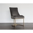 thumbnail image 5 of Maklaine 18.5" Transitional Fabric Dining Chair in Gray (Set of 2), 5 of 7