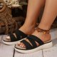 thumbnail image 1 of MKLEKYY Sandalias de Plataforma para Mujer, Zapatos Casuales Lisos Con Punta Abierta, Planos y Cómodos para La Playa, Sandalias, Zapatillas, 1 of 4