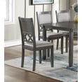 thumbnail image 5 of Grey Finish 6pc Dining Set Solid wood Upholstered Cushion Chairs Dining Table 4x Side Chairs And 1x Bench Dining Room Furniture, 5 of 7