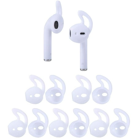 5 Pairs Silicone Ear Tips Compatible for AirPods 1&2 Silicone Soft Anti-Slip Sport Earbud Tips Anti-Drop Ear Hook Gel Headphones Earphones Protective Accessories Tips