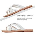 thumbnail image 4 of Sandalias Luoika para mujer, planas, anchas, blancas, 13 x W, verano, playa, 4 of 8
