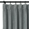 thumbnail image 3 of TWOPAGES Velvet Pinch Pleat Room Darkening Soft Curtain for Living Room, 1 Panel, 52"x108", Natural Grey, 3 of 6