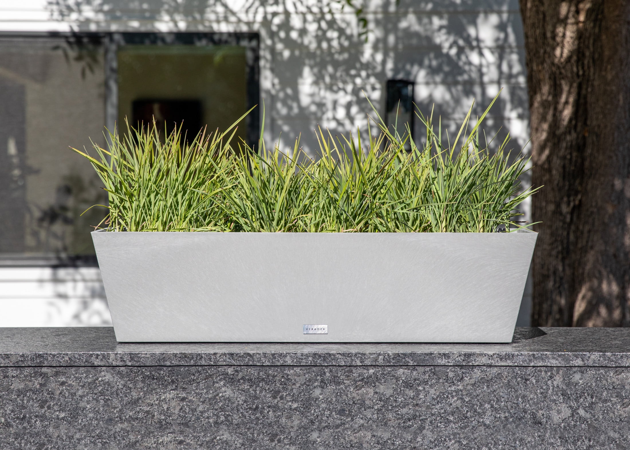 Veradek Pure Series Window Box 36" Plastic Planter - Gray