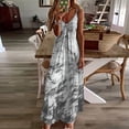 thumbnail image 2 of Besolor Robes d'Été pour Femmes Tendance Imprimée Col en V Bretelles Spaghetti Robe de Plage Décontractée Fluide Maxi, 2 of 5