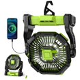 thumbnail image 1 of Ventilador Doviluxe a batería de 12000 mAh con linterna LED, color verde, 1 of 9