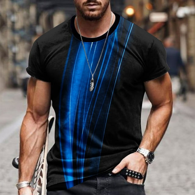 cllios T-Shirts à Manches Courtes pour Hommes T-Shirt Graphique à Illusion d'Optique 3D Grande Taille Décontracté Col Rond Hauts T-Shirts de Designer Fantaisie