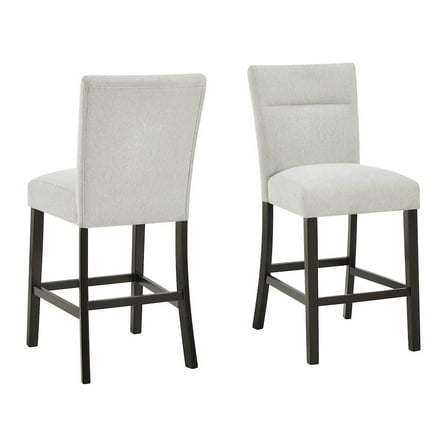 Roundhill Furniture Cavira Modern Upholstered Counter Height Stools, Set of 2, Gray