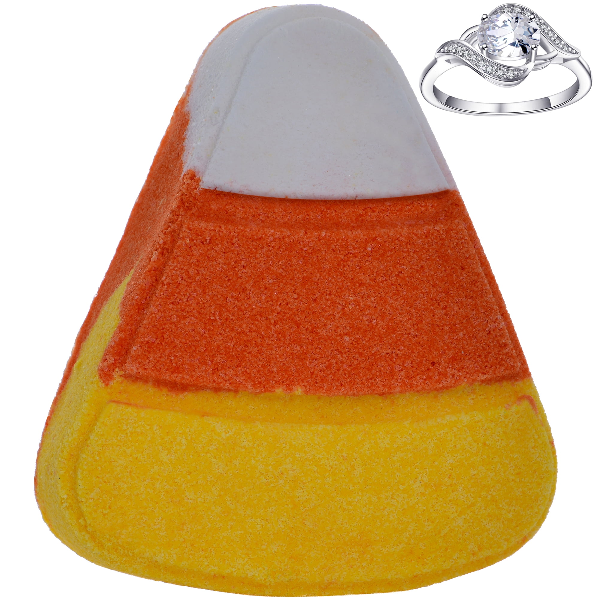 Jackpot Candles Halloween Candy Corn Bath Bomb with Size 6 Ring Inside