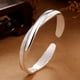 thumbnail image 1 of Brazalete de barra de plata de ley 925 maciza para mujer, pulseras de plata delicadas, pulsera abierta Mobius plateada, regalo del día de San Valentín para niñas, 1 of 5