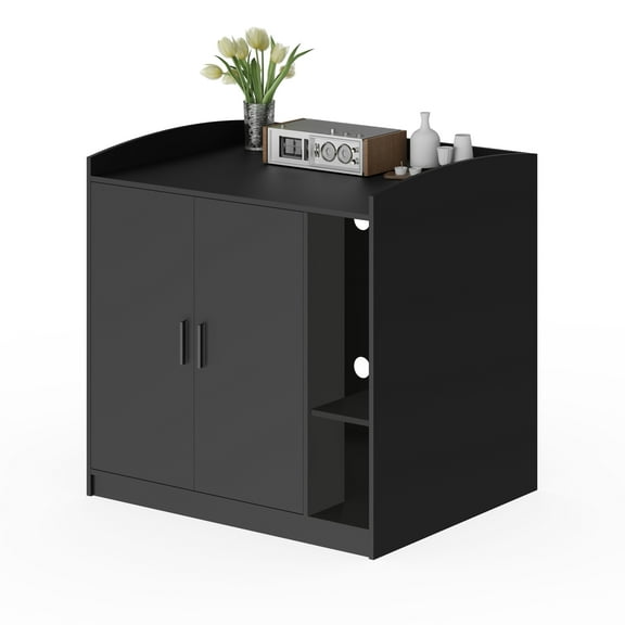 Amunrbrek Large Cabinet for Self-Cleaning Cat Litter Box with Dog-Proof Shelf, Black