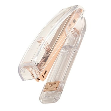 Eease Rose Gold Desk Stapler Clear Plastic Office Accessory