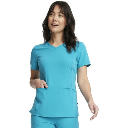 

Cherokee Euphoria Scrubs Top For Women V-Neck Plus Size CK786A 4XL Teal Blue
